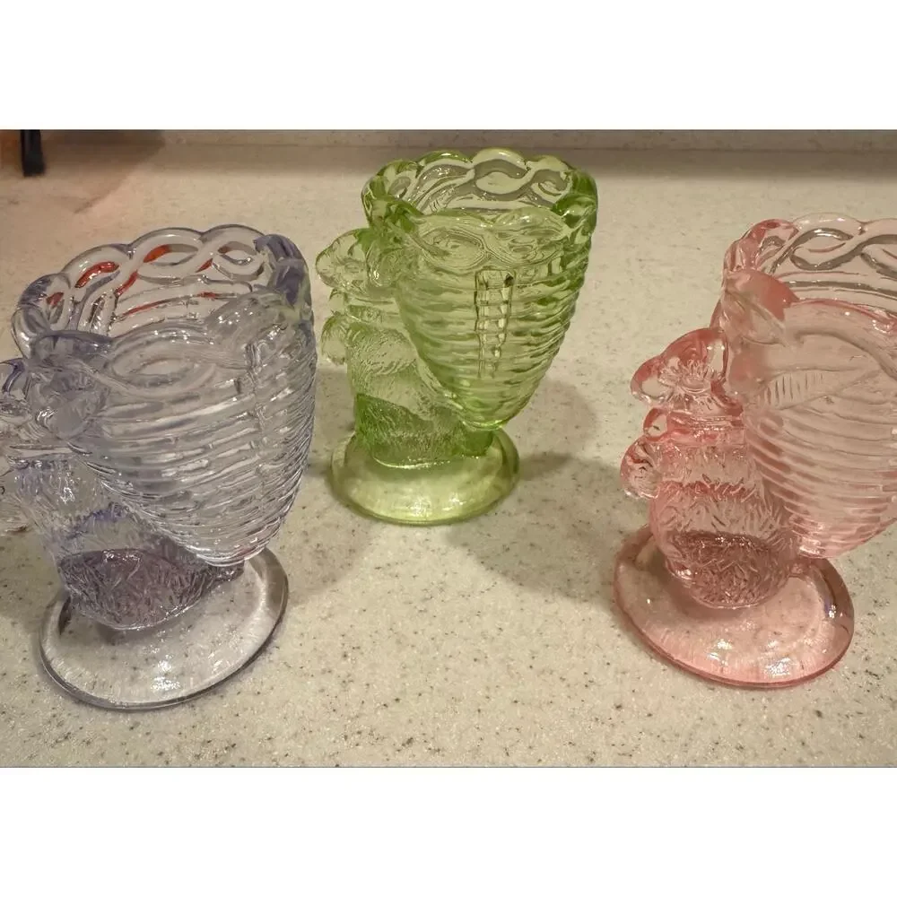 Williams Sonoma Glass Bunny Rabbit Egg Cups  Set Of 4